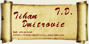 Tihan Dmitrović vizit kartica